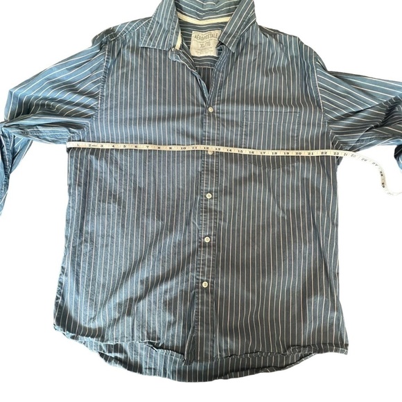 Aeropostale Blue Striped Button Shirt Size X-Large - Picture 6 of 9